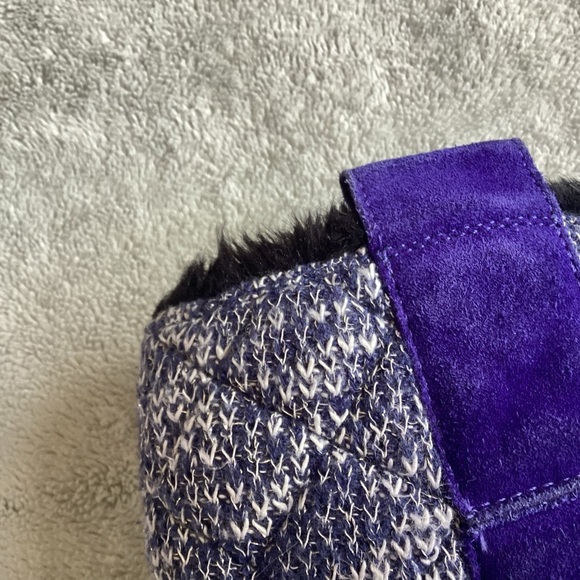 Sorel Tivoli II Suede Fur Lined Waterproof Pull-On Boot Purple Metallic Knit 6 - Picture 11 of 17